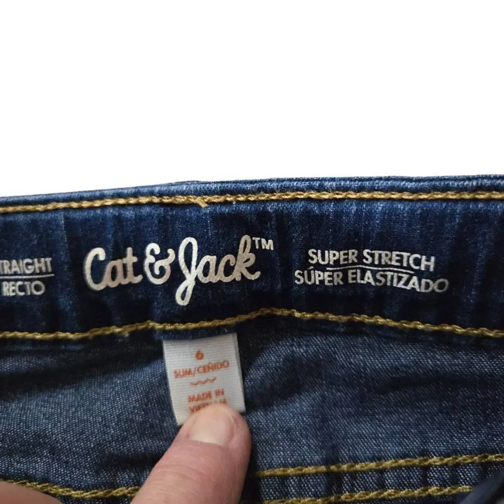 Cat & Jack straight jeans 6 slim super stretch
